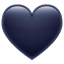 Zwart hart emoji U+1F5A4