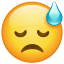 Emoji met zweetdruppel U+1F613