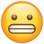 Emoji met grimas trekkend gezicht U+1F62C