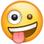 Emoji met gek gezicht  U+1F92A