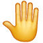 Ogeheven achterkant hand emoji  U+1F91A