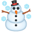 Sneeuwpop met sneeuwvlokken emoji U+2603