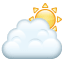 Wolk met zon emoji U+26C5