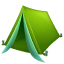 Tent emoji U+26FA