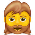 Vrouw met baard emoji U+1F9D4 U+2640