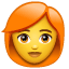 Roodharige vrouw emoji U+1F469 U+1F9B0