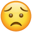 Bezorgde emoji  U+1F61F