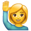 Persoon heft hand op emoji U+1F64B